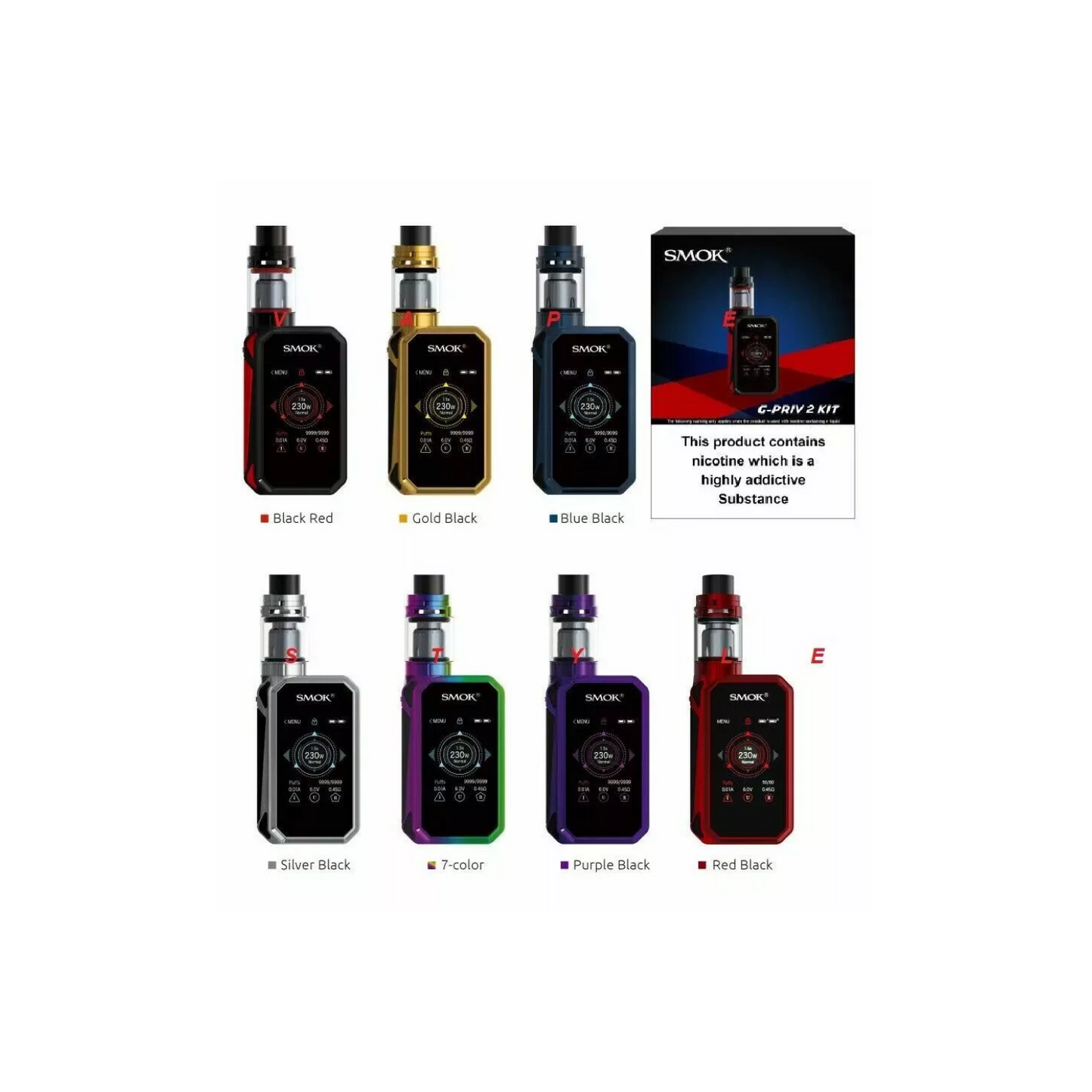 SMOK G-Priv II Vape 230W Ecig MOD Subohm Thick Clouds Kit