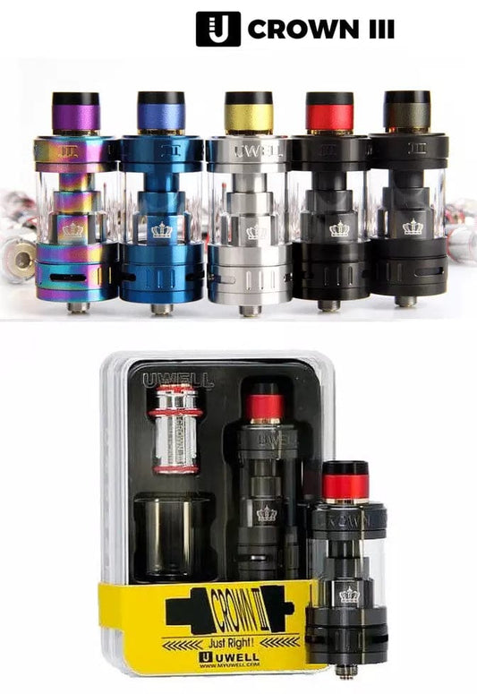 100% Genuine UWELL Crown III Crown 3 Sub Ohm Tank 2 Coils, extra glass and parts