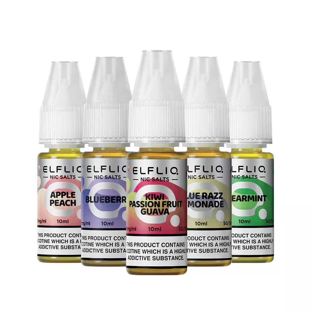 10 X ELFLIQ by ELF BAR Nic Salt 10ml E Liquid 10mg | 20mg Vape Juice 50/50 VG/PG