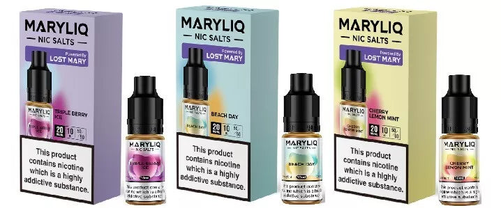 10 X LOST MARY VAPE JUICE MARYLIQ Liquid Nic Salt 10ml 10mg/20mg 50PG/50VG